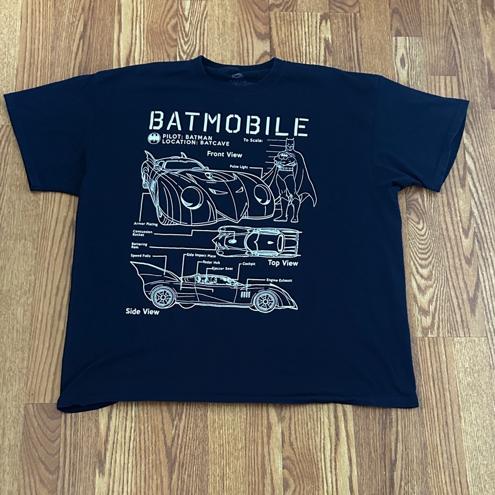 DC Comics Black Batmobile Short Sleeve Tee